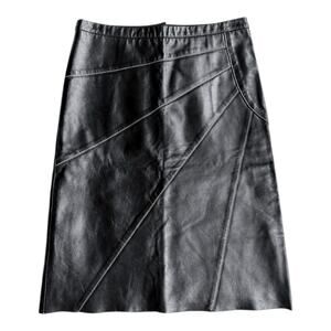 BCBG Max Azria Black Leather Skirt | Size 0